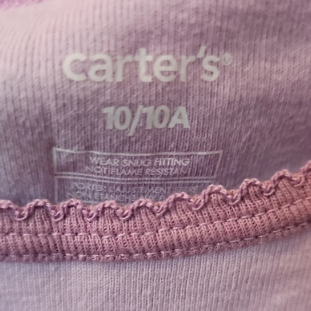 Carter's NWT Cozy Girls Glitter Pajamas Set - Purple and White Size 10/10A